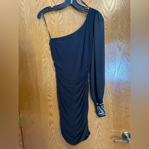 Debs one sleeve black dress